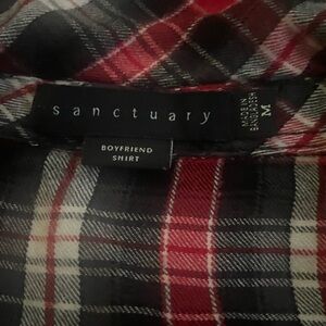 Sanctuary Women’s Red and Black Plaid Shirt